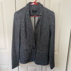 Ann Taylor Heather grey sweater jersey blazer single button XS